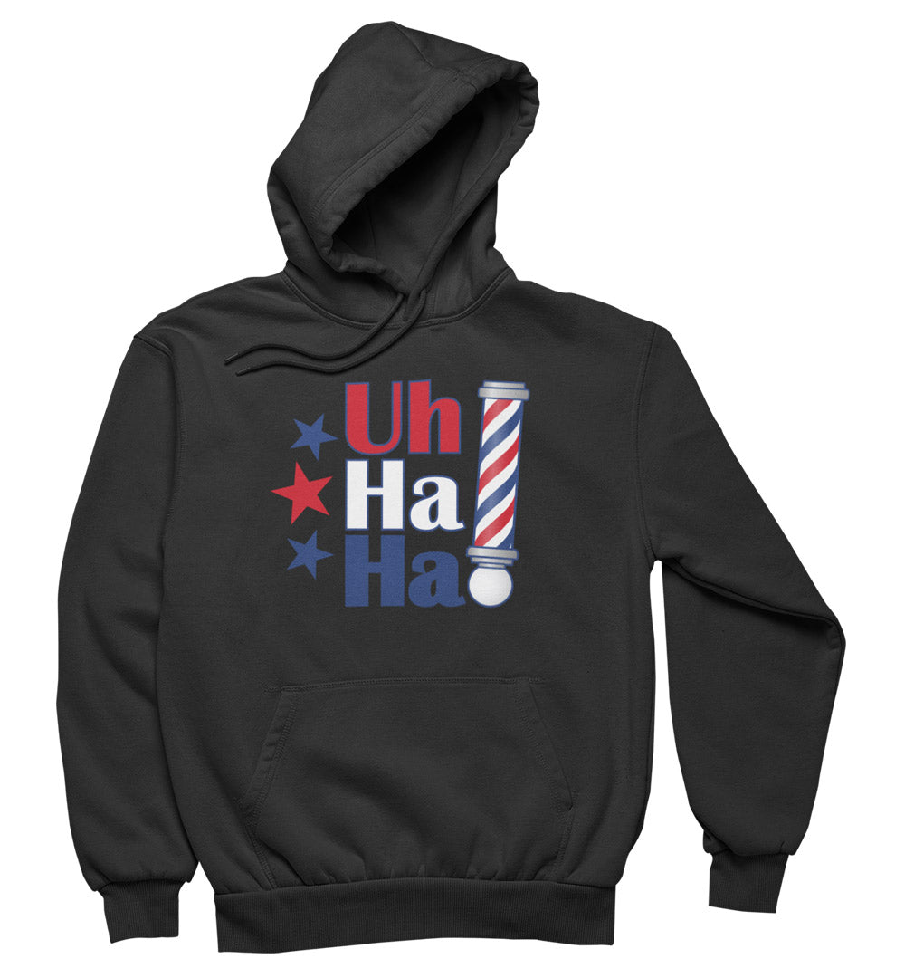 Uh Ha Ha Barber Pole Hoodie