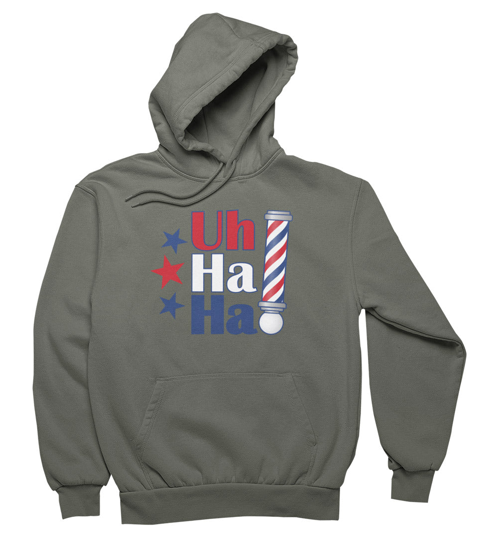 Uh Ha Ha Barber Pole Hoodie