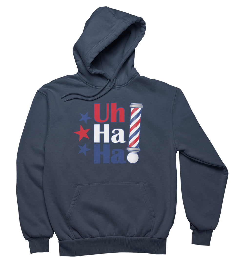 Uh Ha Ha Barber Pole Hoodie