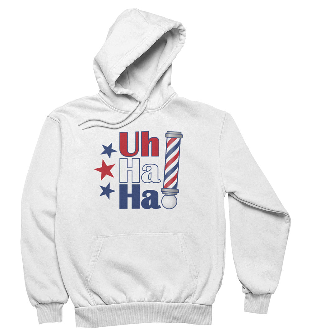 Uh Ha Ha Barber Pole Hoodie