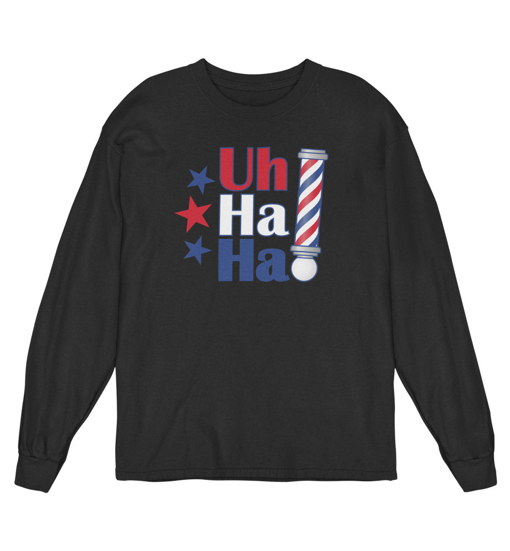 Uh Ha Ha Barber Pole LS Tee