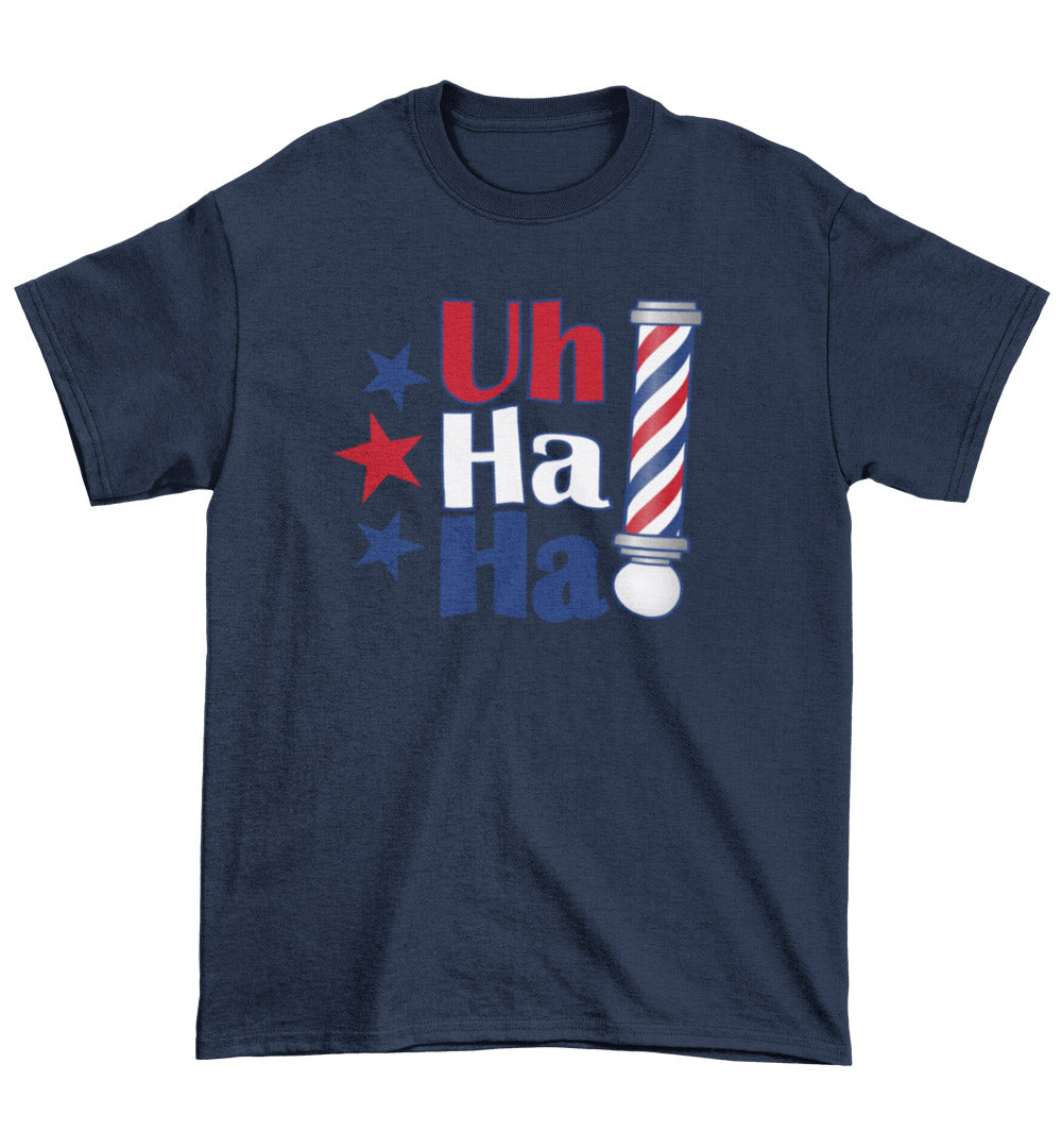 UH HA HA Barber Pole Tee