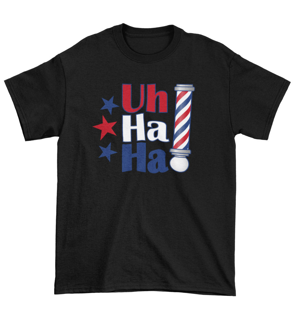 UH HA HA Barber Pole Tee