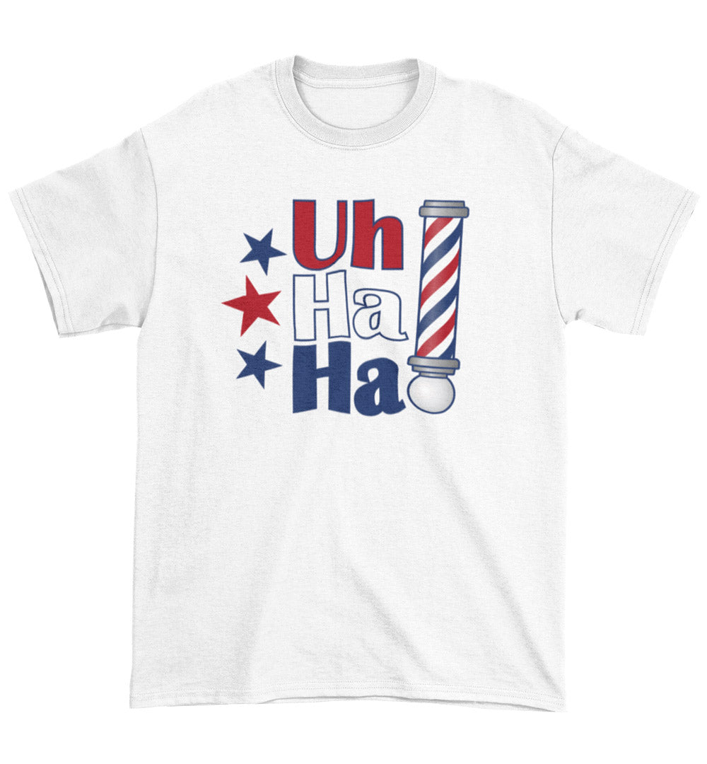 UH HA HA Barber Pole Tee